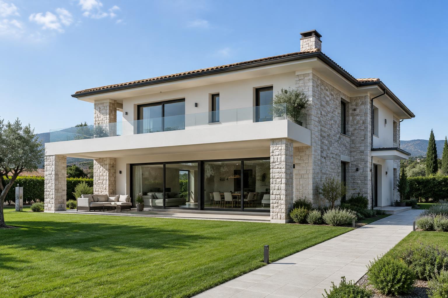 Villa contemporanea con giardino